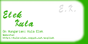 elek kula business card